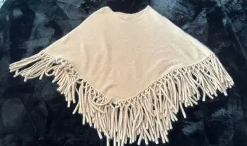 DURAS 베이지 판초 프린지 케이프 프리 사이즈