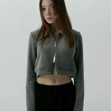 MELT THE LADY cropped bumpy tops gray