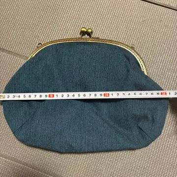 핸드메이드 다크 블루 가마구치 백