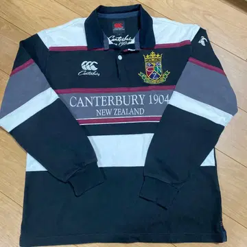 캔터베리 라거 셔츠 자수 로고 엠블럼 보더 L