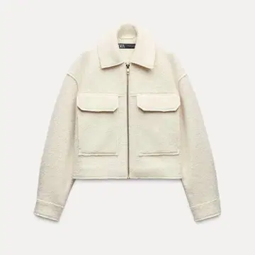 부클레 숏 자켓 S 화이트