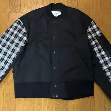 CAST MA-1 자켓 블랙 체크 무늬 퀼팅