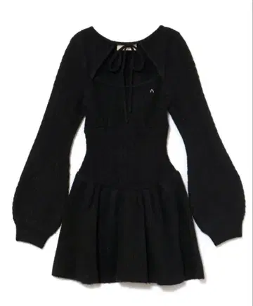 ANDMARY Amy 케이블 플레어 미니 드레스 블랙