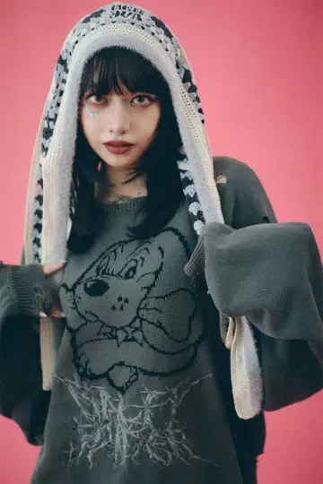 갈피 스파이더 염색 니트