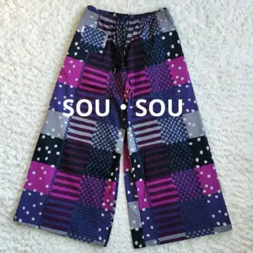 [새상품급] SOU SOU 소우소우 교토형 유젠 몸빼 보라색 일본제