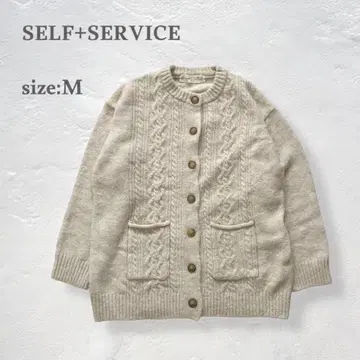 셀프 서비스 니트 가디건 겉옷 케이블 짜임 둥근넥 체형 커버 가을/겨울
