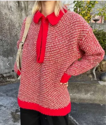 새상품급 MIX FEATHER SKIPPER KNIT 아메리빈티지