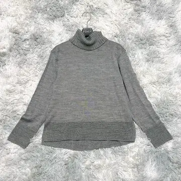 라핀 블랑슈 38 터틀넥 니트 스웨터 그레이 울 혼방