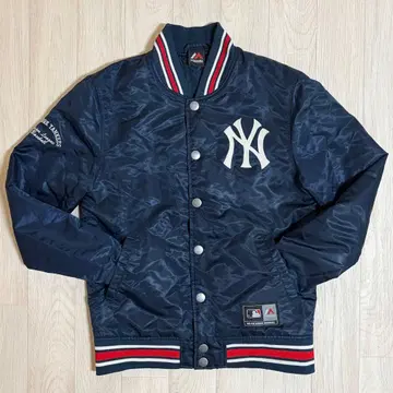 MLB 마제스틱 양키스 자수 로고 충전솜 바시티 자켓 네이비 M