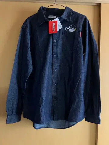 PEANUTS 스누피 데님 셔츠 짙은 블루 L 사이즈 ( ' )