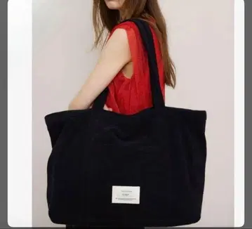 Ameri 블랙 타월 원단 토트백