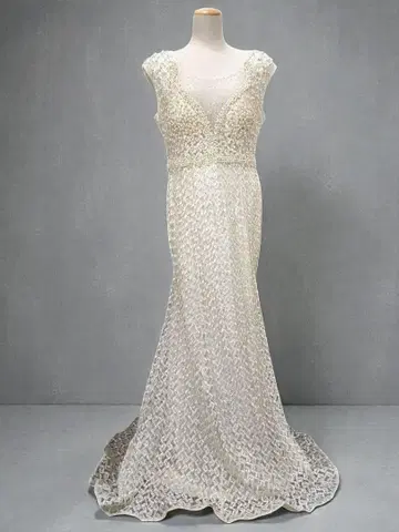 전체 레이스 화이트 롱 드레스 비쥬 의상