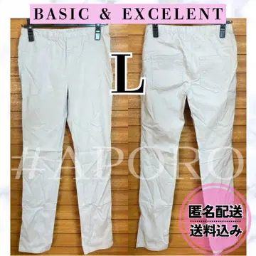BASIC & EXCELENT 그레이 치노 팬츠 이지 팬츠 밴딩 L