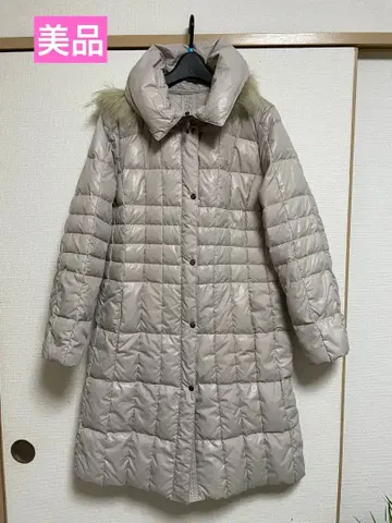[새상품급] 다운 페더, 롱 코트 베이지 M~L