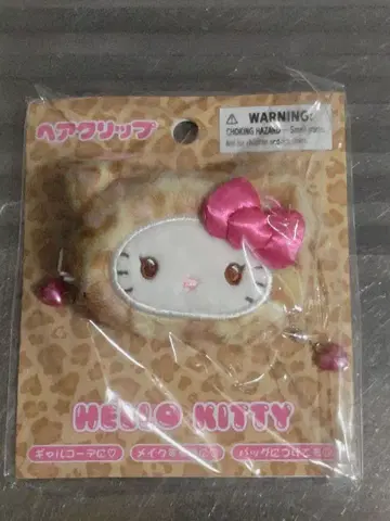 산리오 갸루곰 레오파드 무늬 헤어 클립 헬로키티