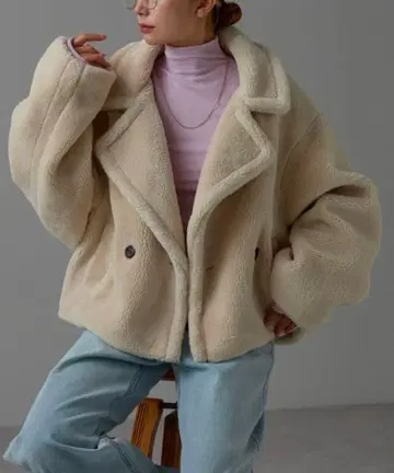 피코트 p코트 테디 보아 숏 자켓