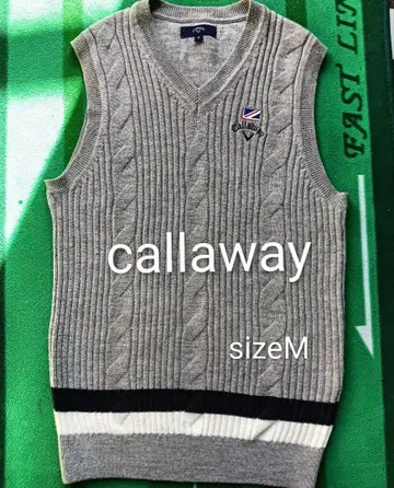 Callaway 케이블 니트 베스트 M 사이즈 그레이