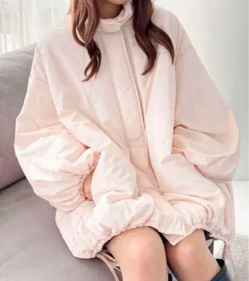 Heather 헤더 에어 서멀 스탠드 넥 블루종 핑크