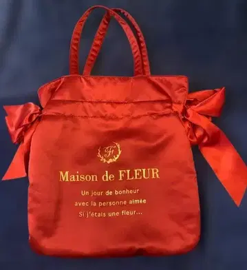 Maison de FLEUR 토트백 와인 레드 리본 포함