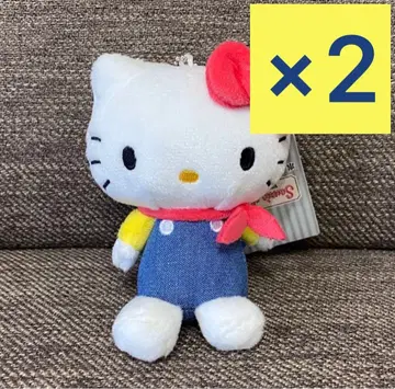 헬로키티 마스코트 홀더 빈티지 레트로 봉제 인형 산리오 2점
