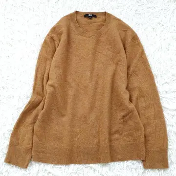 UNIQLO 유니클로 캐시미어 100% XL 크루넥 니트 카멜