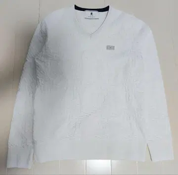 마크앤로나 니트 남성용 골프 화이트 V넥 MARK&로나