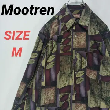 Mootren 패턴 셔츠 긴팔 남성용 M 빈티지