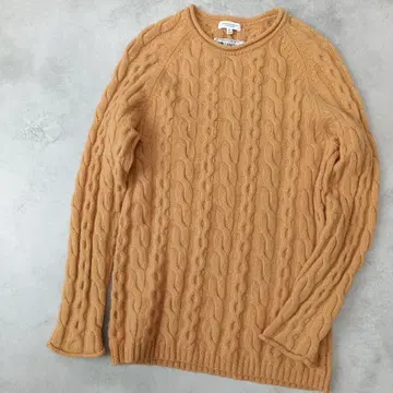 새상품급 BEAUTY&YOUTH 울 크루넥 니트 스웨터 오렌지