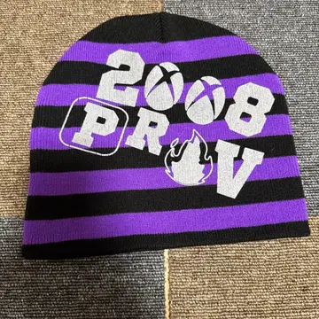 fti 니트 모자 2008 프린트 블랙 보라색 새상품