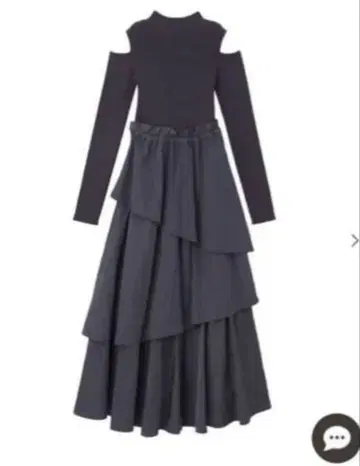 LILLIAN CARAT 니트 도킹 티어드 원피스