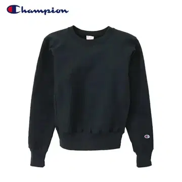 리버스 위브(R) 빨간색 택 크루넥 맨투맨 셔츠 챔피온 블랙