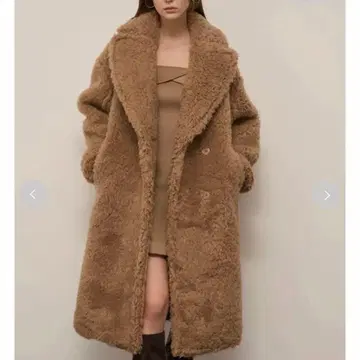 스나이델 snidel 보아 롱 코트 카멜 CML