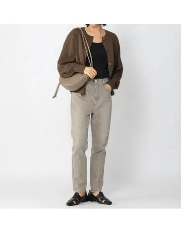 밴야드 스톰 돌먼 숏 가디건 브라운