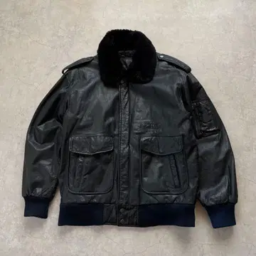 G-1 가죽 자켓 플라이트 자켓 보아 소가죽 블랙
