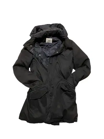 TAKEO KIKUCHI 블랙 다운 자켓 후드 부착