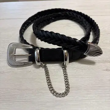 jieda 블랙 가죽 벨트 뜨개질 디자인 체인 포함