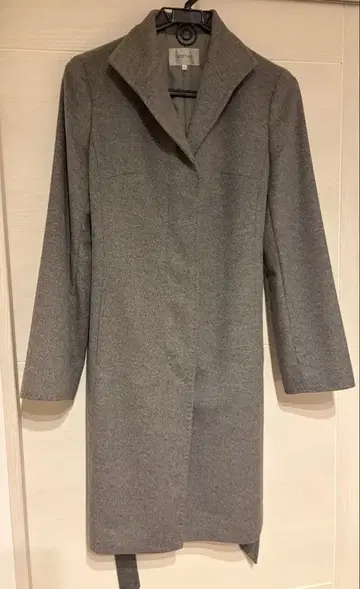 AZEY-LE 그레이 울 혼방 롱 코트