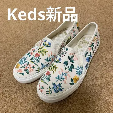 꽃무늬 자수 슬립온 화이트 Keds 여성용 신발