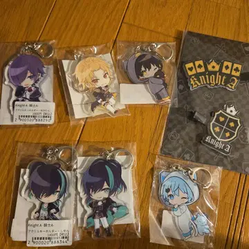 Knight A 아크릴 키링 앞머리 클립 세트