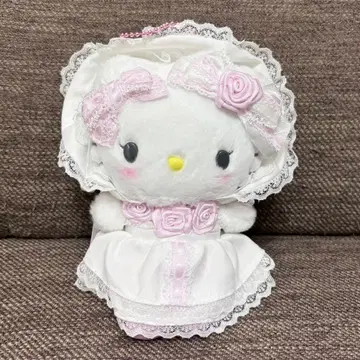 화이트 프릴 헬로키티 마스코트 홀더 산리오