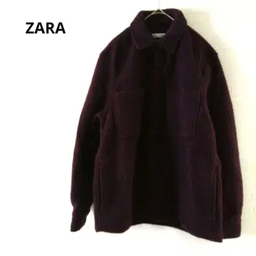 ZARA 플리스 자켓 퍼플 두꺼운 원단 따뜻한 루즈핏 F