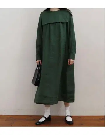 fig London 모닝 린넨 세일러 드레스 원피스