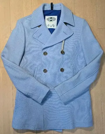 CAMPLIN 라이트 블루 더블 브레스트 코트