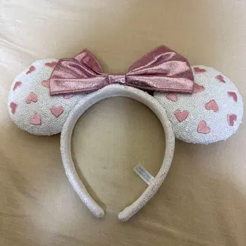 미니 마우스 머리띠 하트 무늬