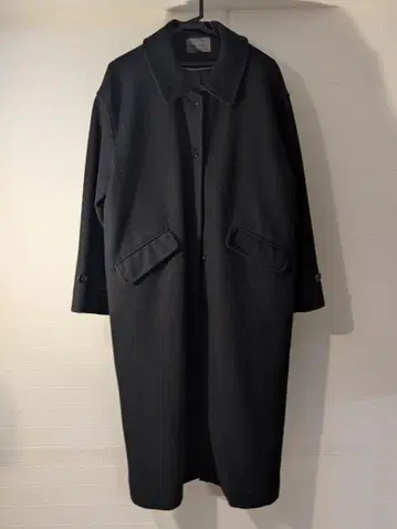 여성용 롱 코트 블랙 심플 깔끔한