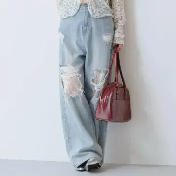 [ Kastane ] 레이스 데님 팬츠 블루 1사이즈 M사이즈