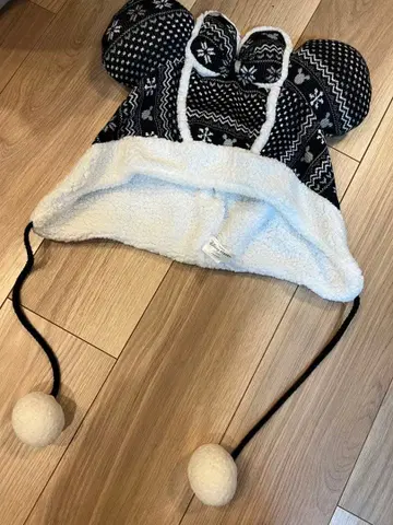 도쿄 디즈니 리조트 팬 캡 노르딕 무늬 블랙