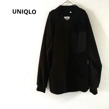 유니클로 플리스 자켓 심플 포켓 부착 따뜻한 블랙 S
