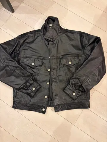 NJS 블랙 가죽 자켓 L 사이즈