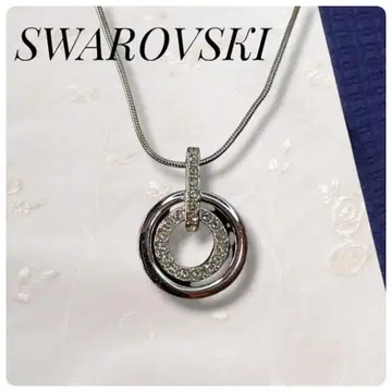 SWAROVSKI 서클 목걸이 실버 이중 반지 디자인